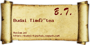 Budai Timótea névjegykártya